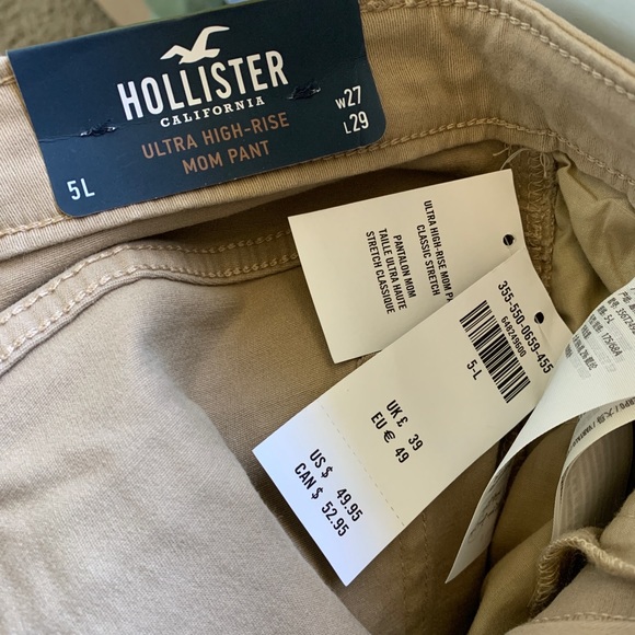 NWT 5Long Hollister Mom Ultra High-rise chinos - Picture 3 of 5